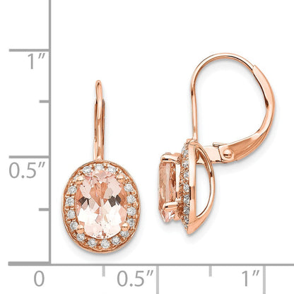 14K Roségold Morganit & Diamant Ohrring