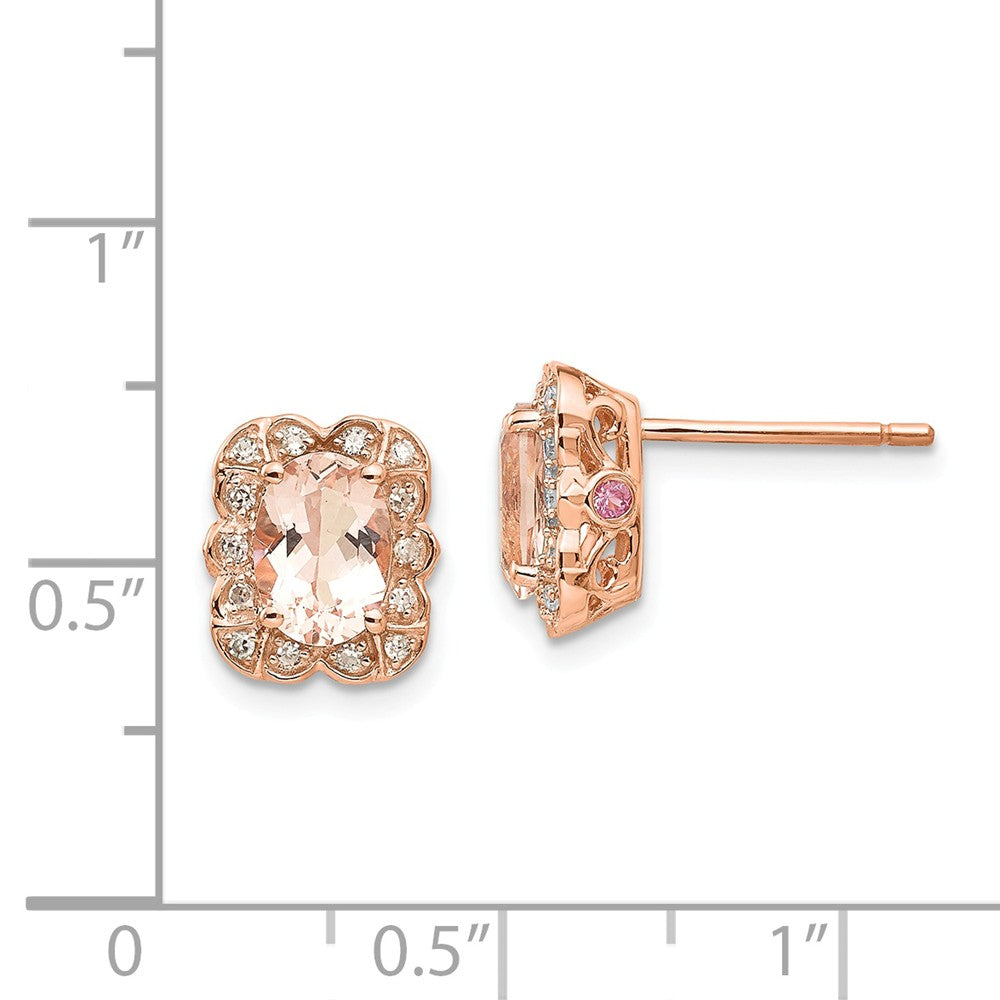 14K Roségold Diamant Rosa Saphir Morganit Ohrstecker