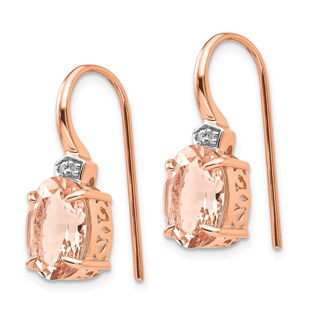 14K Roségold Diamant und Morganit Ohrhänger