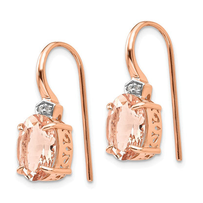 14K Roségold Diamant und Morganit Ohrhänger