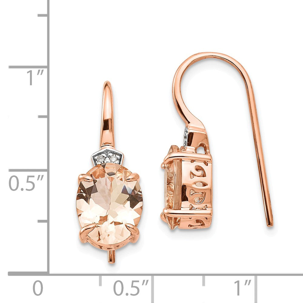14K Roségold Diamant und Morganit Ohrhänger