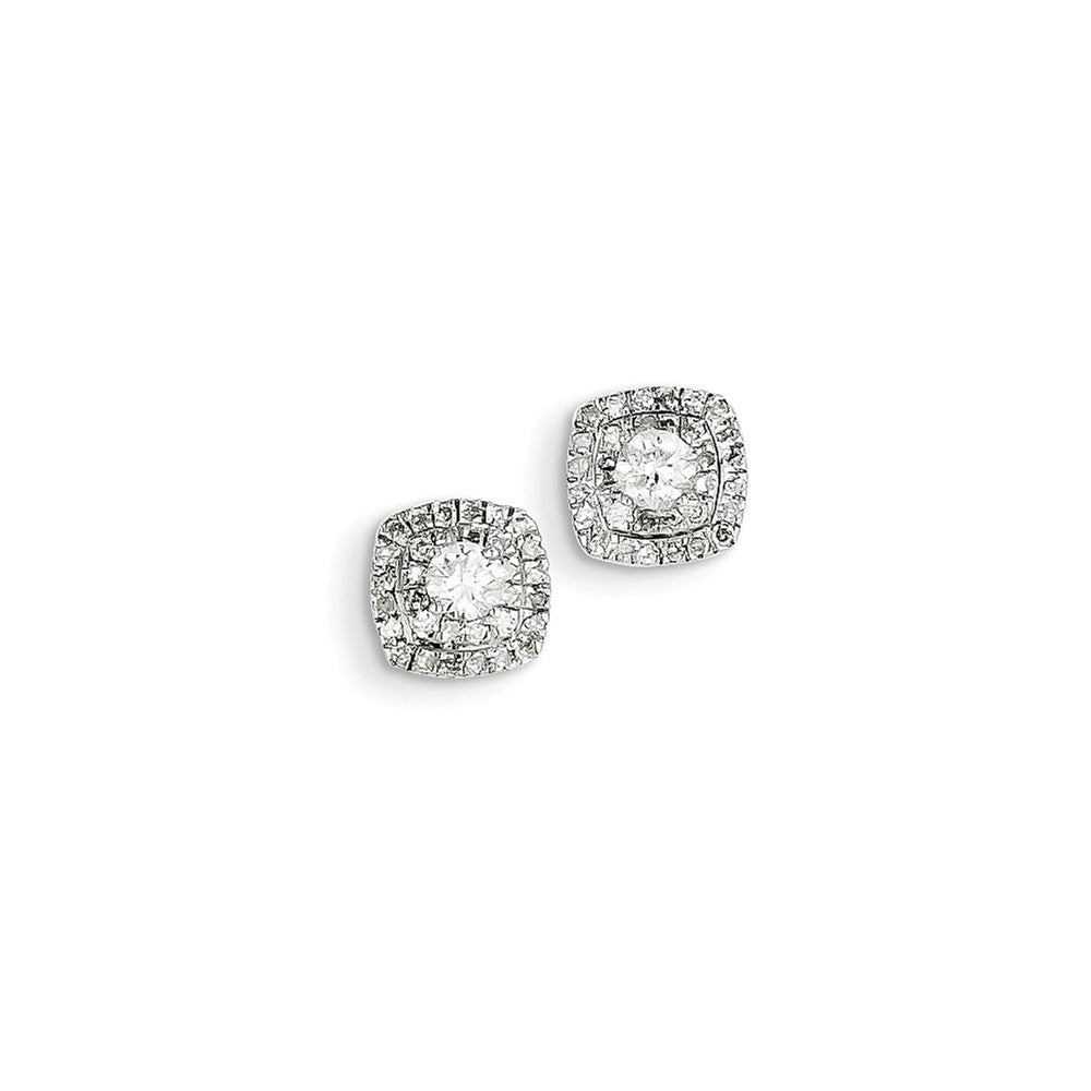 14K Weißgold Diamant Heiligenschein Ohrringe