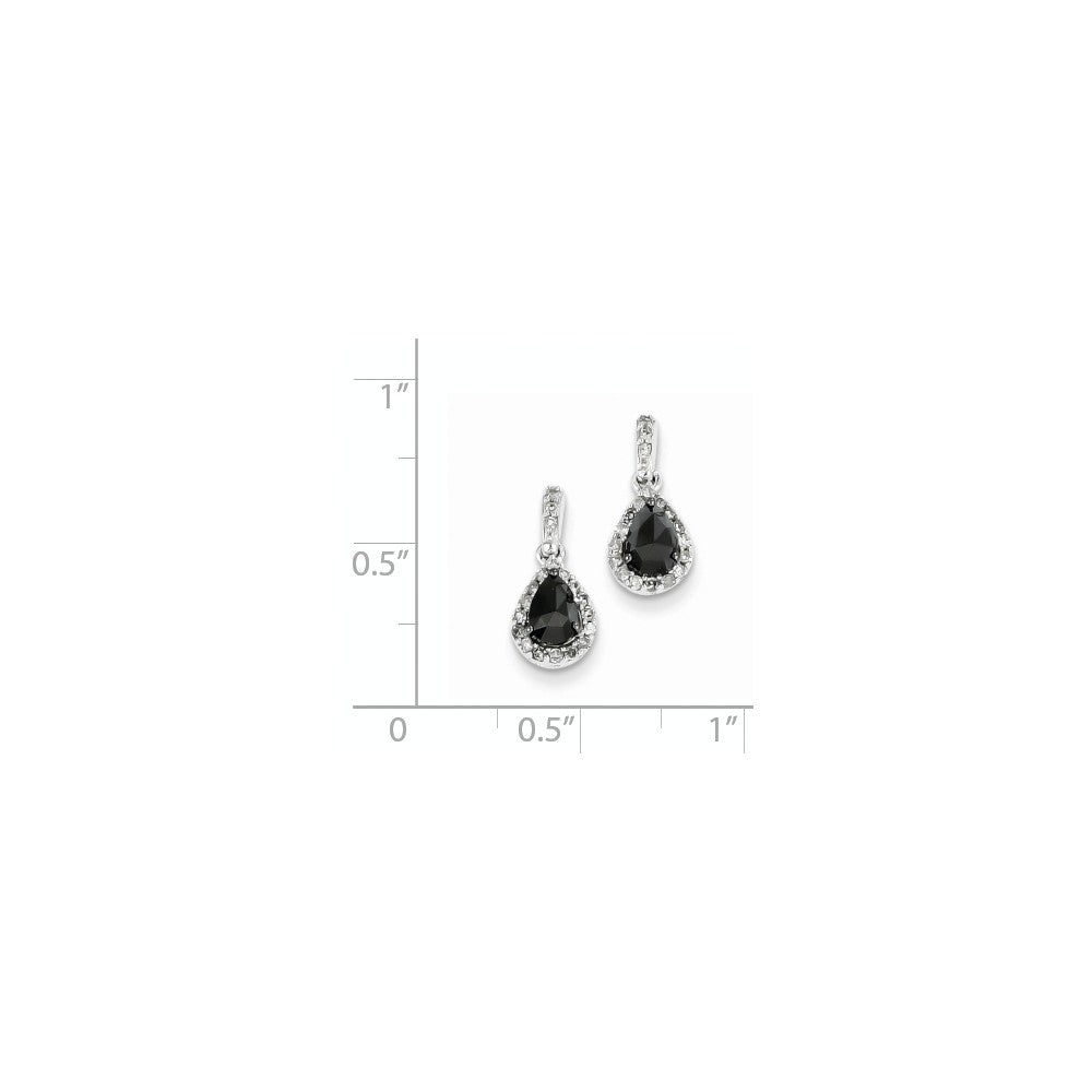 14K Weißgold Schwarz und Weiß Diamant Stecker Ohrhänger
