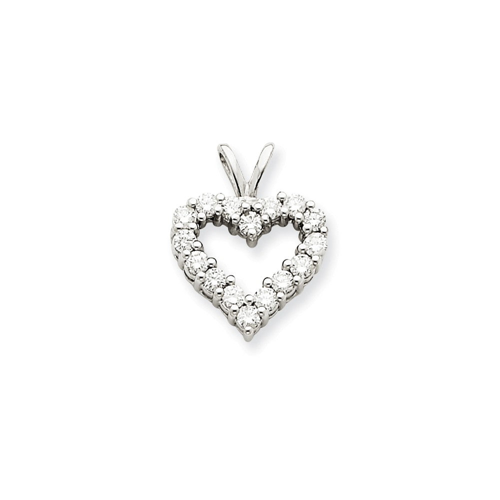 14k Weißgold Diamant-Herz-Anhänger