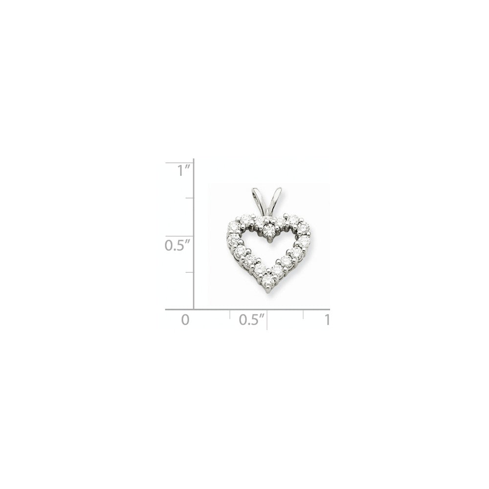 14k Weißgold Diamant-Herz-Anhänger