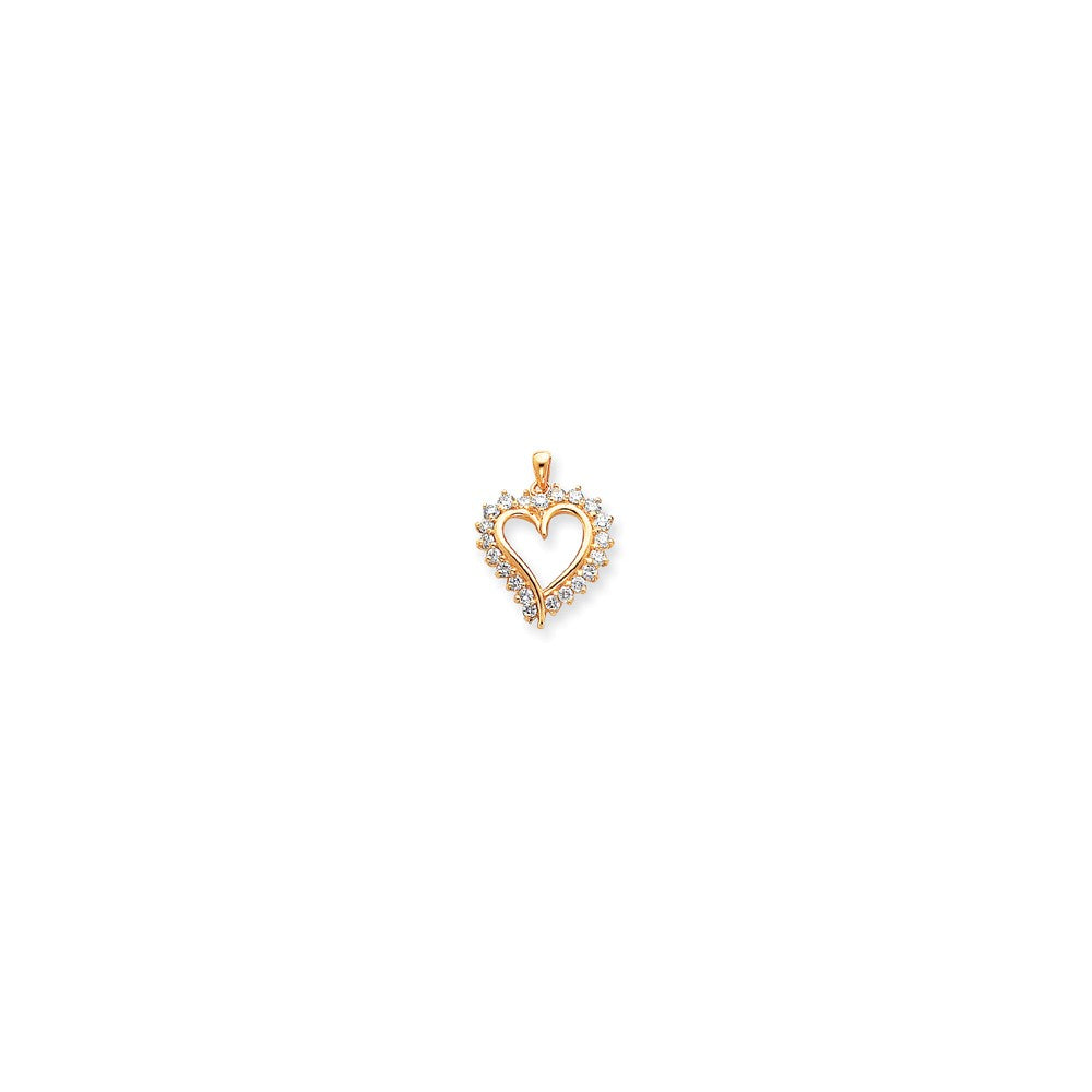 14 Karat Gelbgold Diamant-Herzanhänger