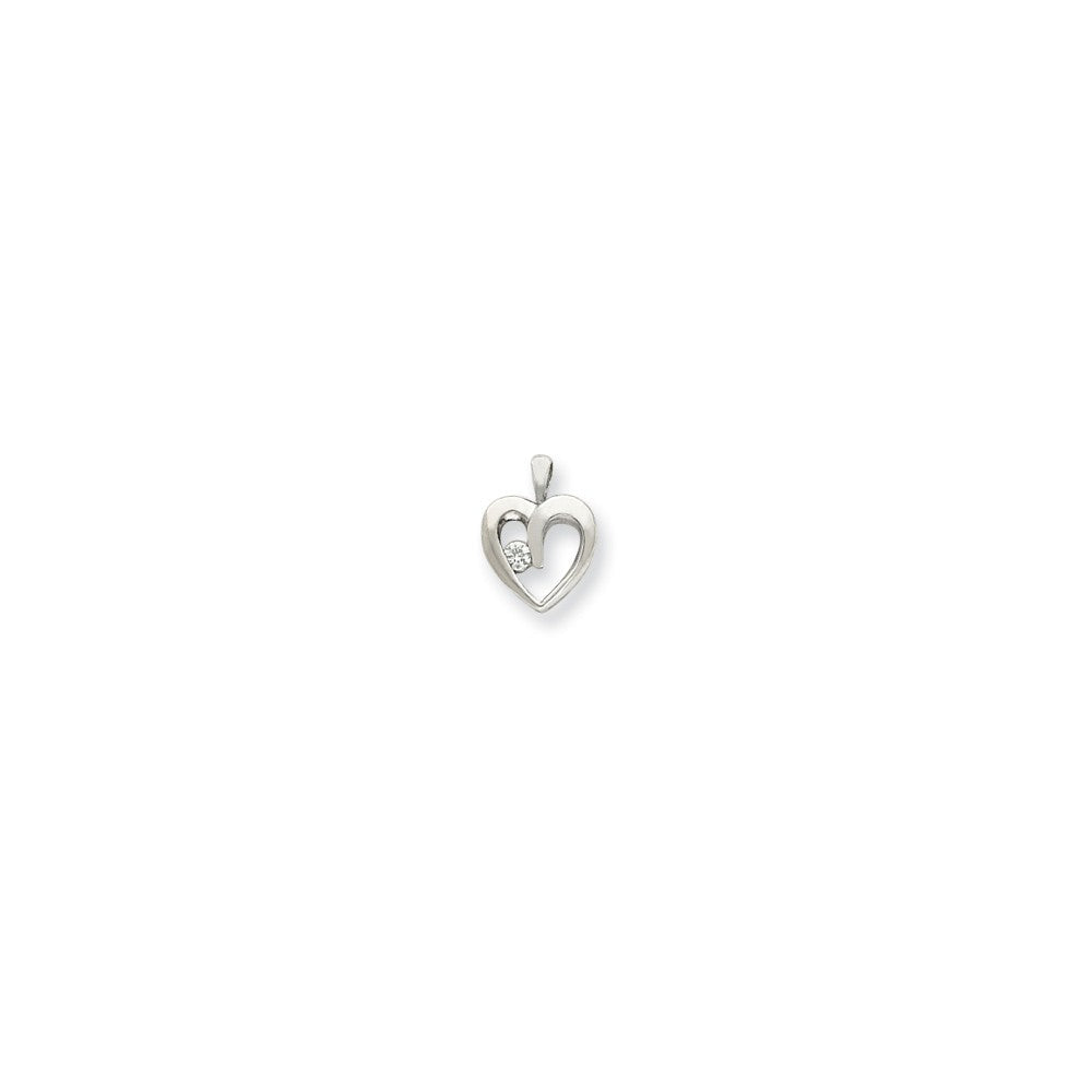 Herzanhänger mit Diamant aus 14K Weißgold