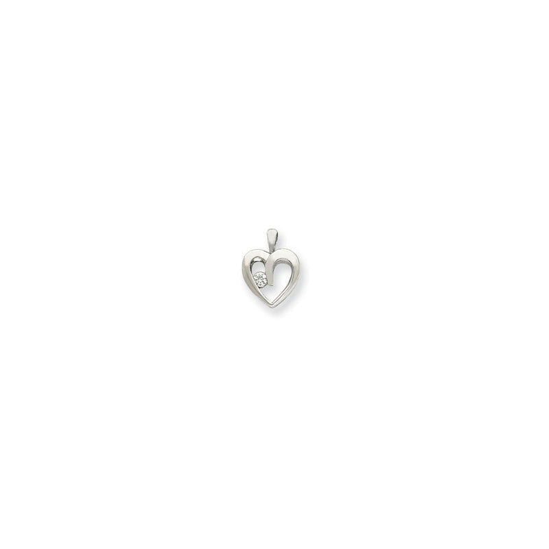 Herzanhänger mit Diamant aus 14K Weißgold