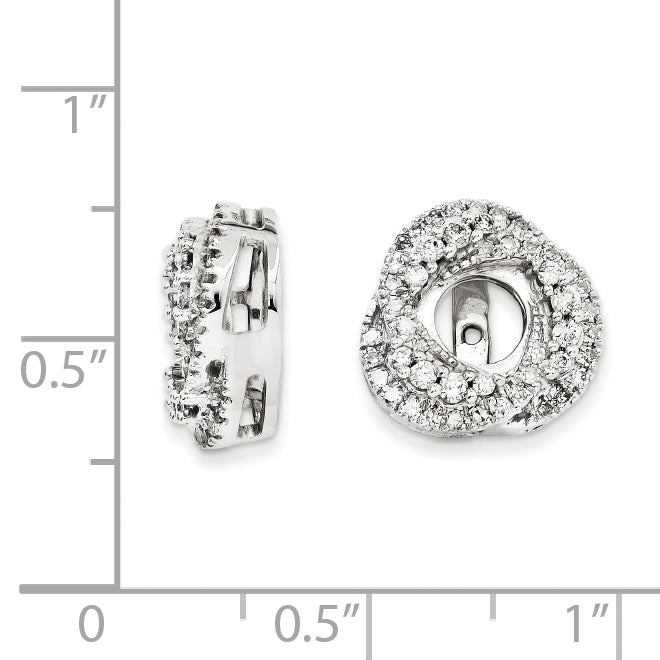 14K Weißgold Diamant-Ohrring-Jacket