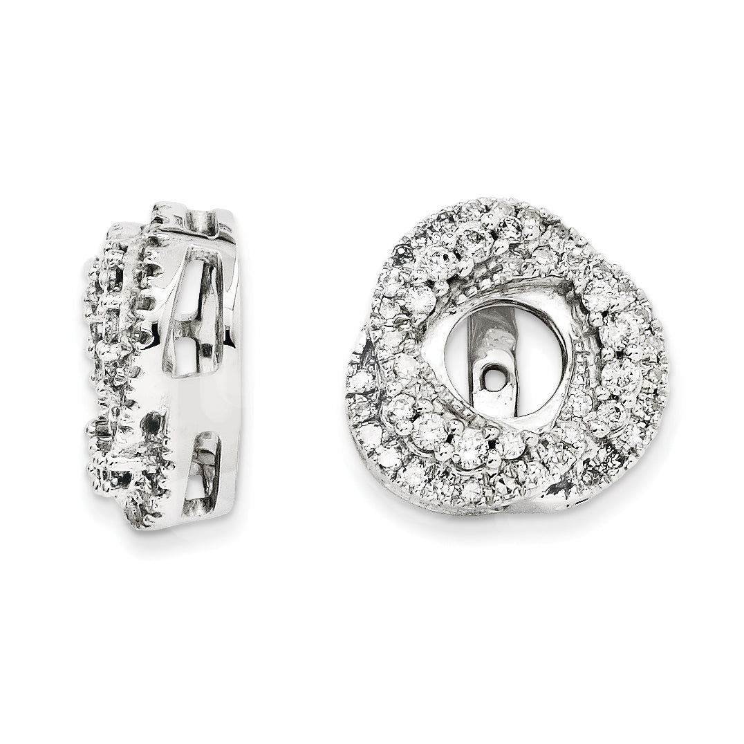 14K Weißgold Diamant-Ohrring-Jacket