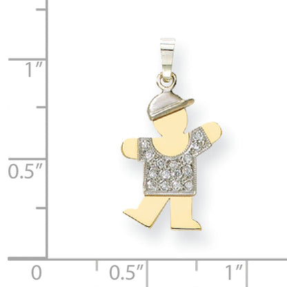 14K Diamant-Anhänger für Kinder in Bicolor
