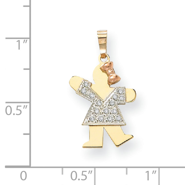 14K Tricolor VS Diamant-Anhänger für Kinder