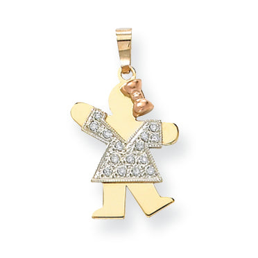 14K Tricolor VS Diamant-Anhänger für Kinder
