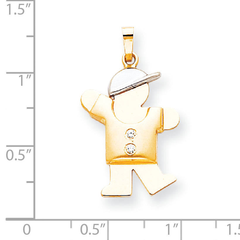 14K Bicolor Diamant-Anhänger für Kinder, VS