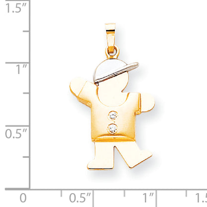 14K Bicolor Diamant-Anhänger für Kinder, VS