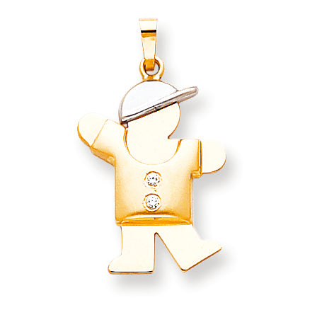 14K Bicolor Diamant-Anhänger für Kinder AAA