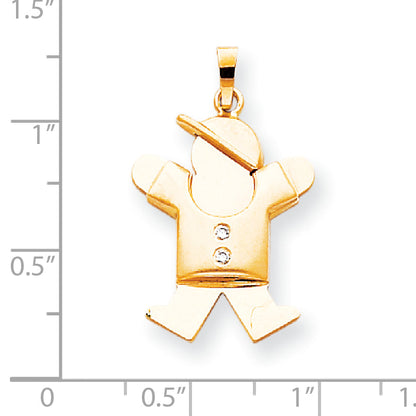 14K Gelbgold Diamant-Anhänger für Kinder