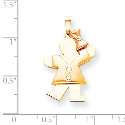 14K Bicolor Diamant-Anhänger für Kinder, AA