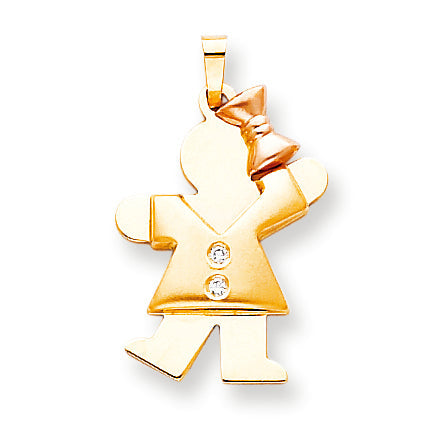 14K Bicolor Diamant-Anhänger für Kinder