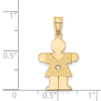 14K Gelbgold Diamant-Anhänger für Kinder
