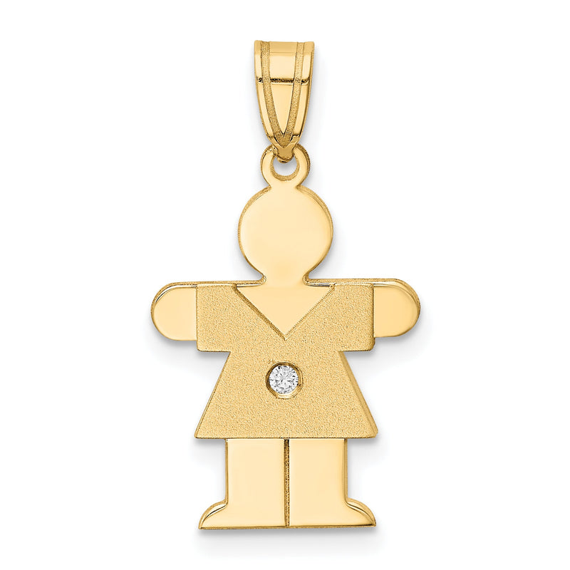 14K Gelbgold Diamant-Anhänger für Kinder