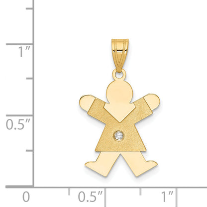 14K Gelbgold Kinder-Anhänger mit Diamant
