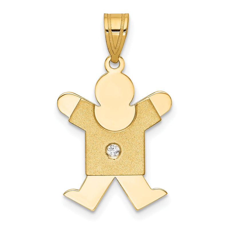 14K Gelbgold Kinderanhänger mit Diamant