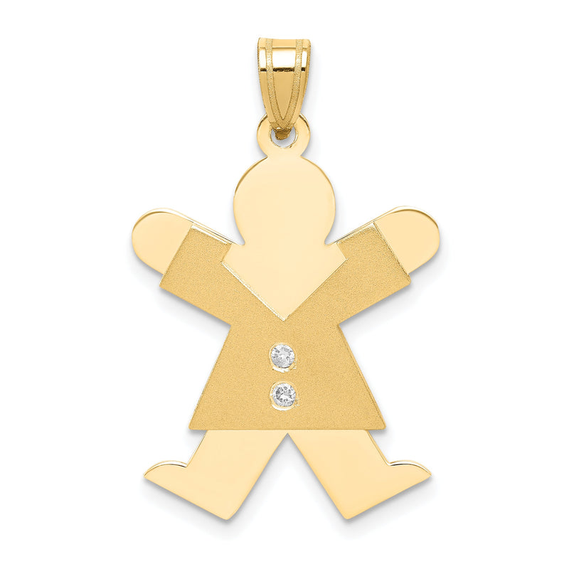 14K Gelbgold Diamant-Kinderanhänger