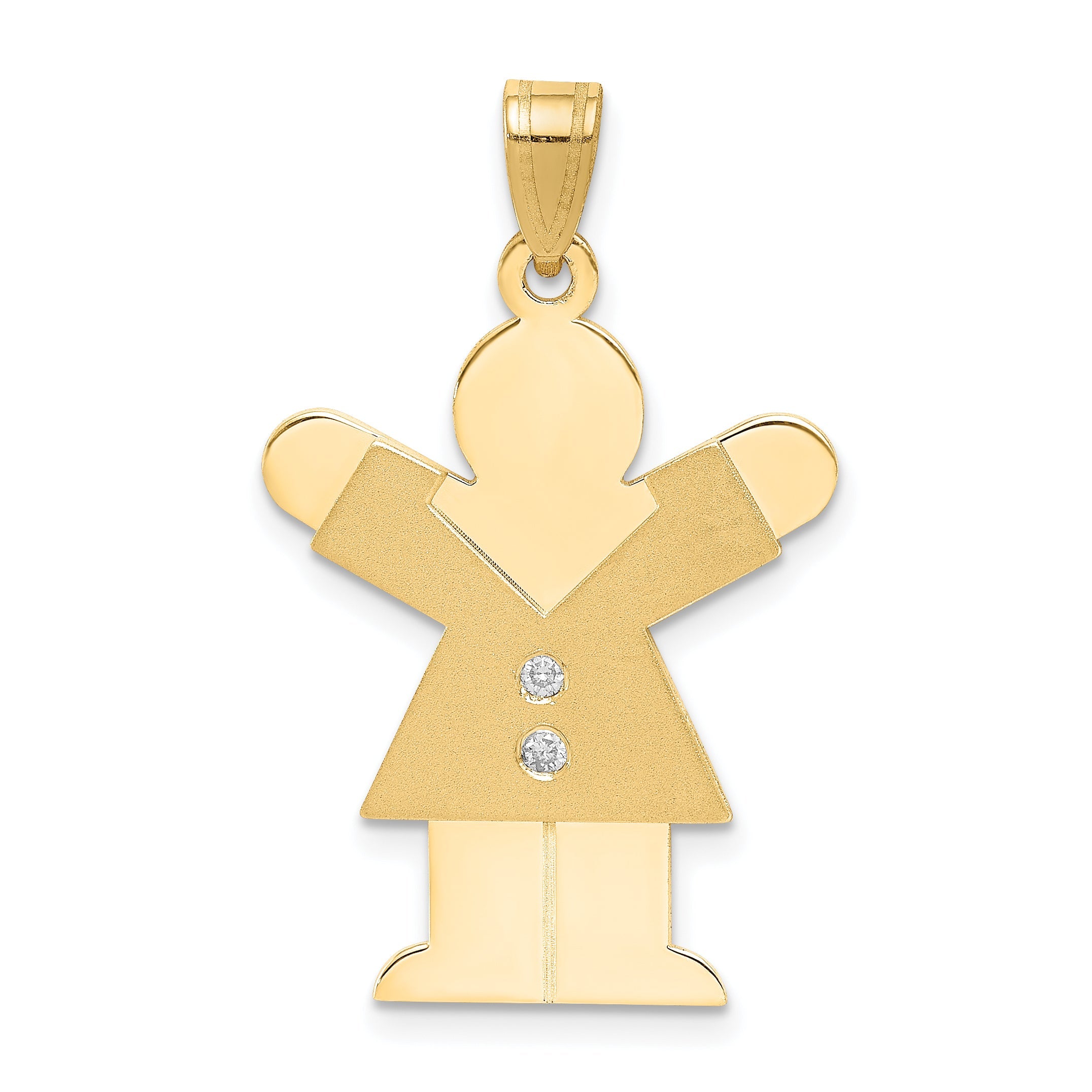 14K Gelbgold Diamant Kinderanhänger