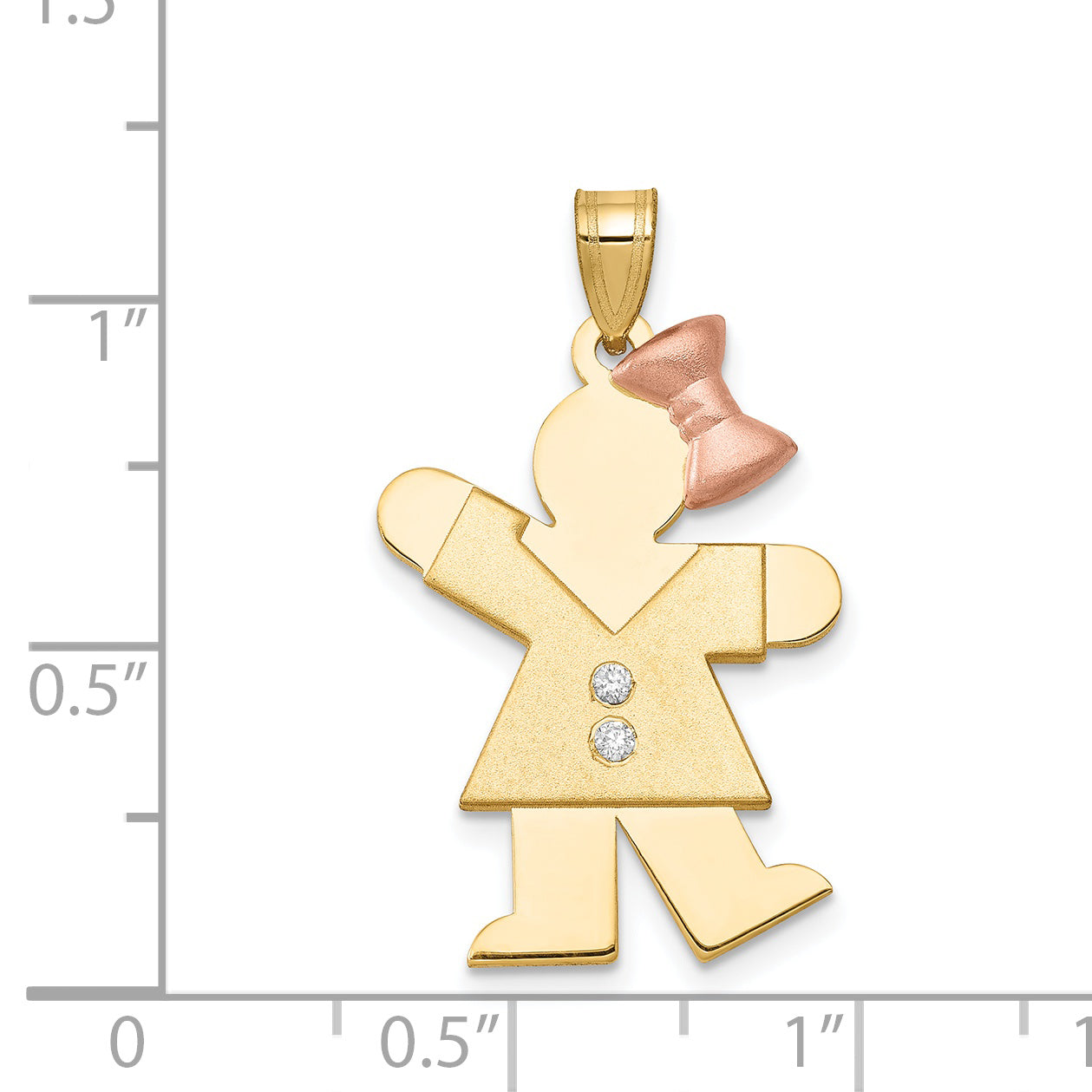 14K Bicolor Diamant-Anhänger für Kinder, VS