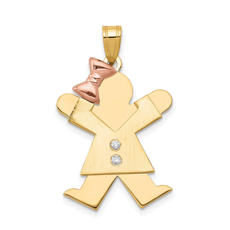 14K Bicolor Diamant-Anhänger für Kinder