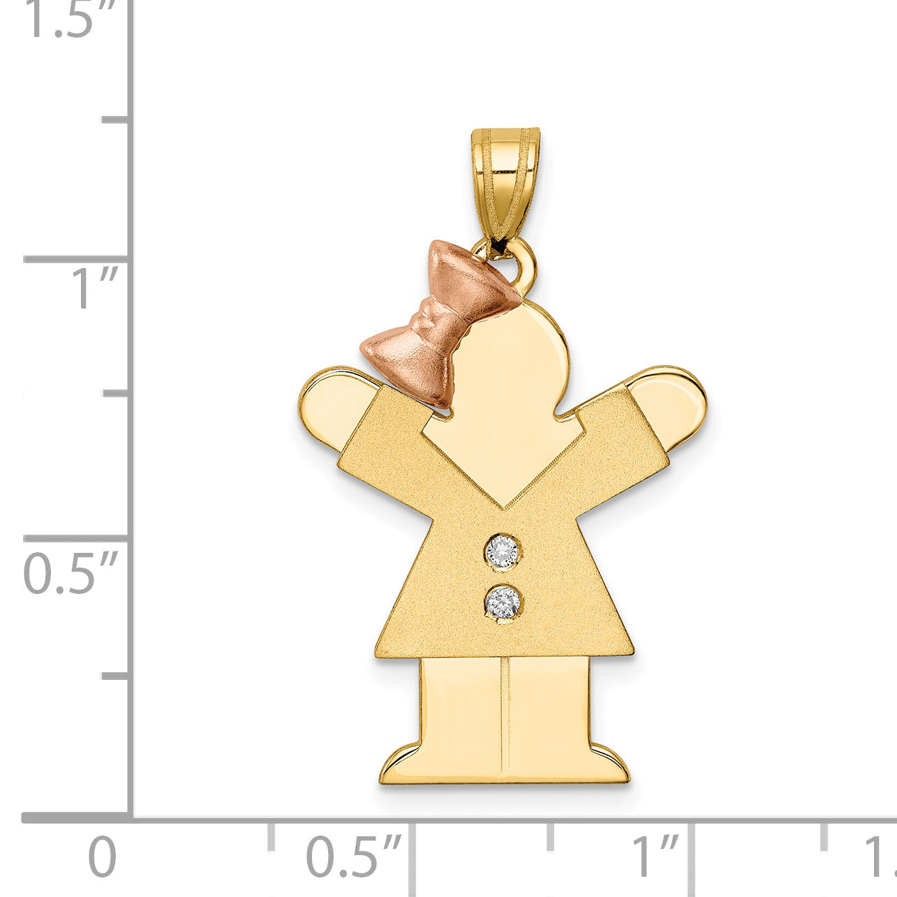14K Two-Tone Anhänger mit natürlichem Diamant für Kinder