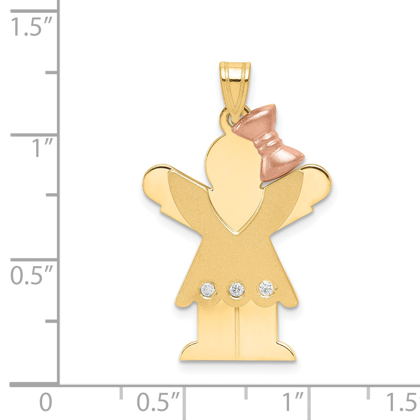 14K Bicolor Diamant-Anhänger für Kinder