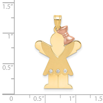 14K Bicolor Diamant-Anhänger für Kinder