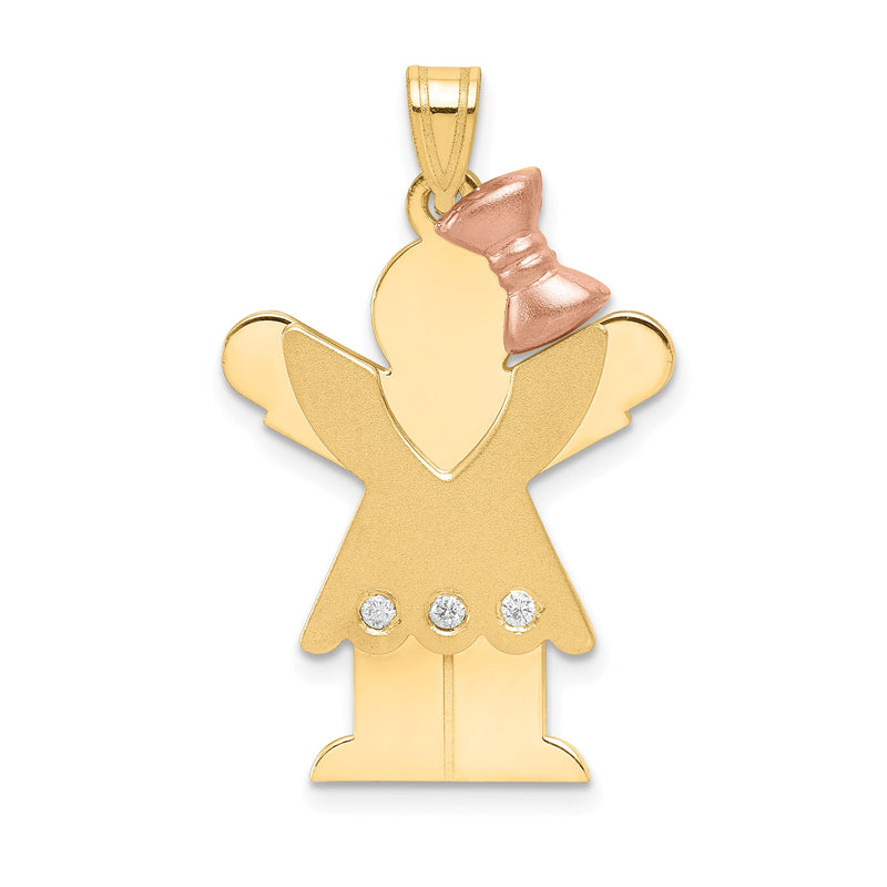 14K Bicolor Diamant-Anhänger für Kinder