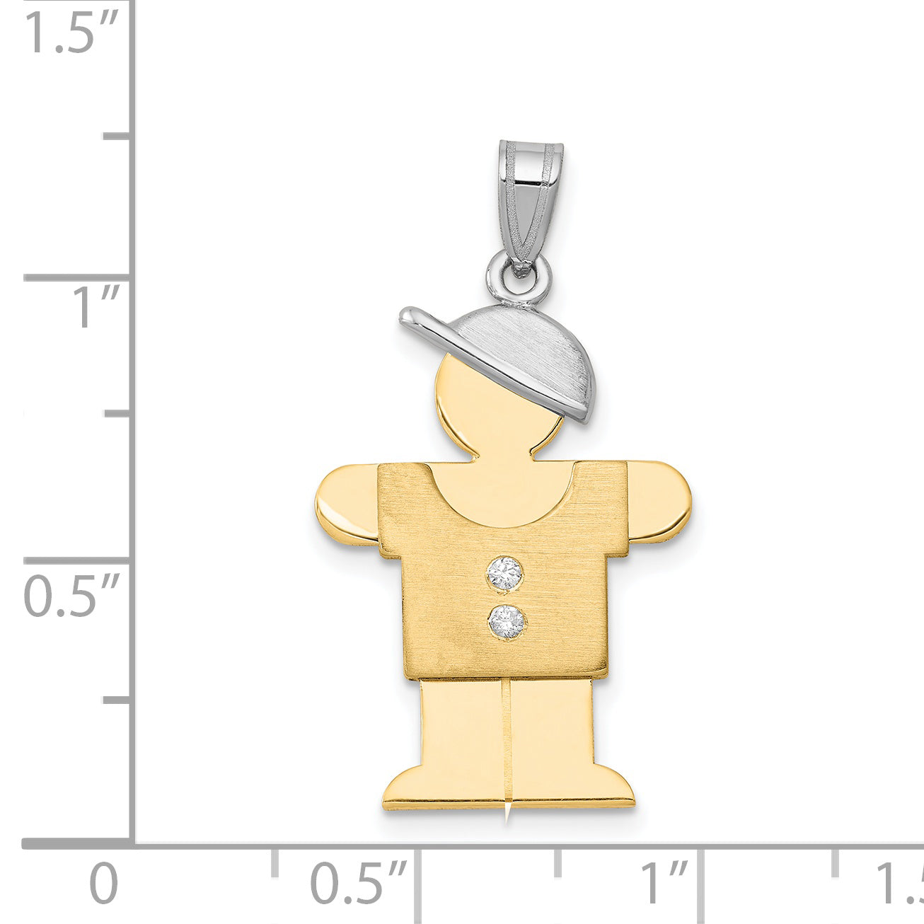 14K Zweifarbiger Diamant-Anhänger für Kinder