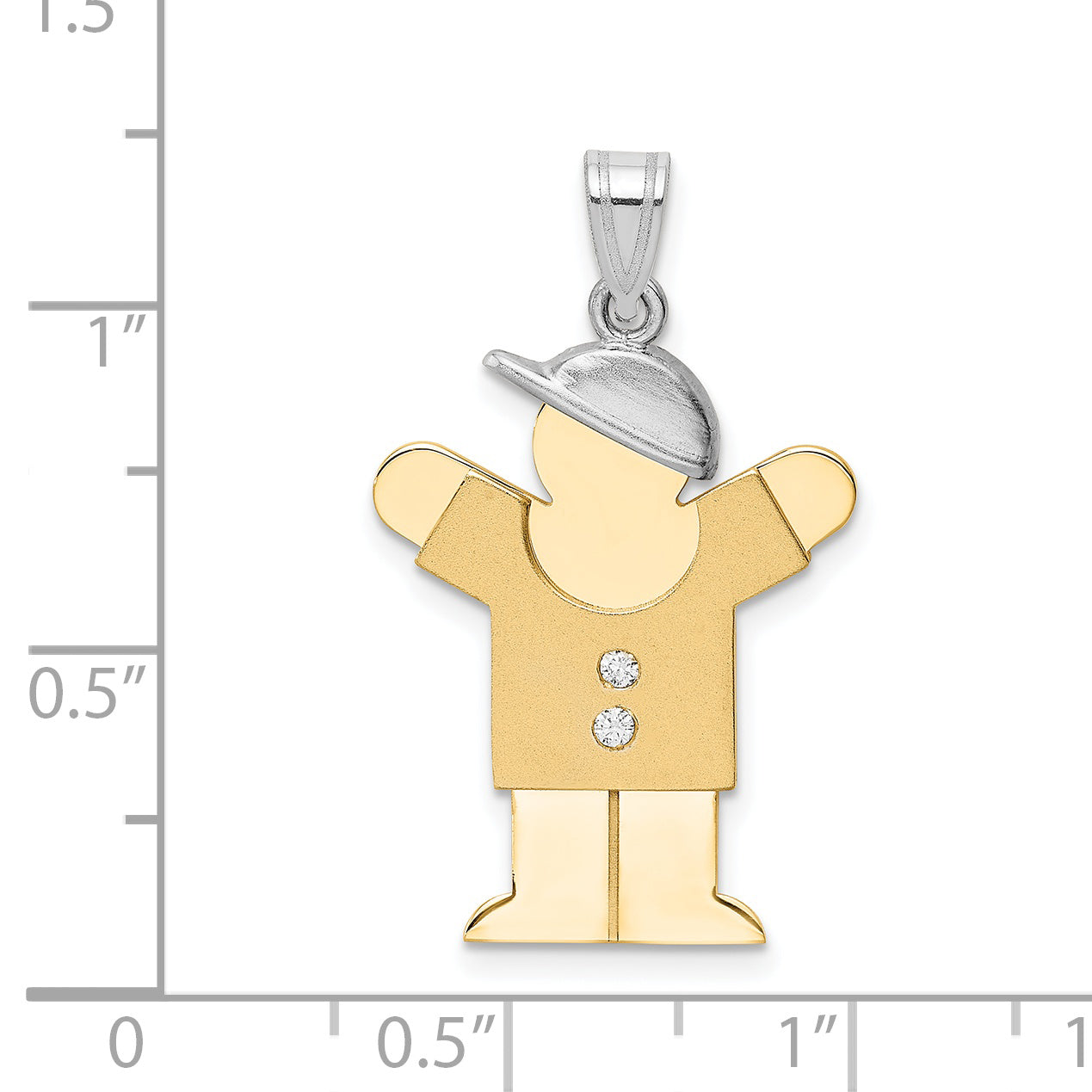14K Bicolor Diamant-Anhänger für Kinder, VS