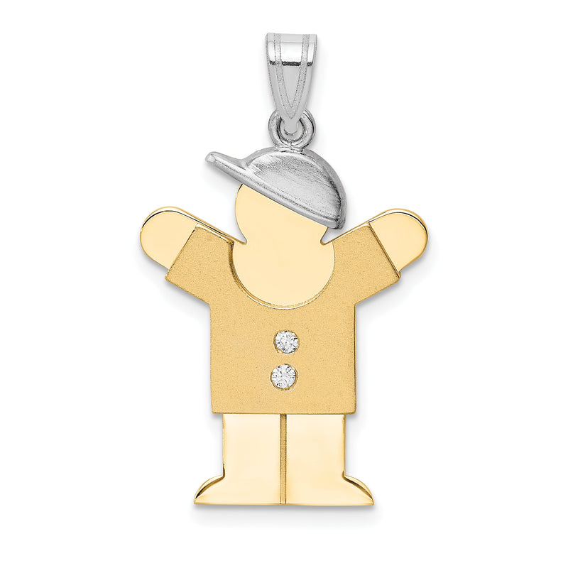 14K Bicolor Diamant-Anhänger für Kinder