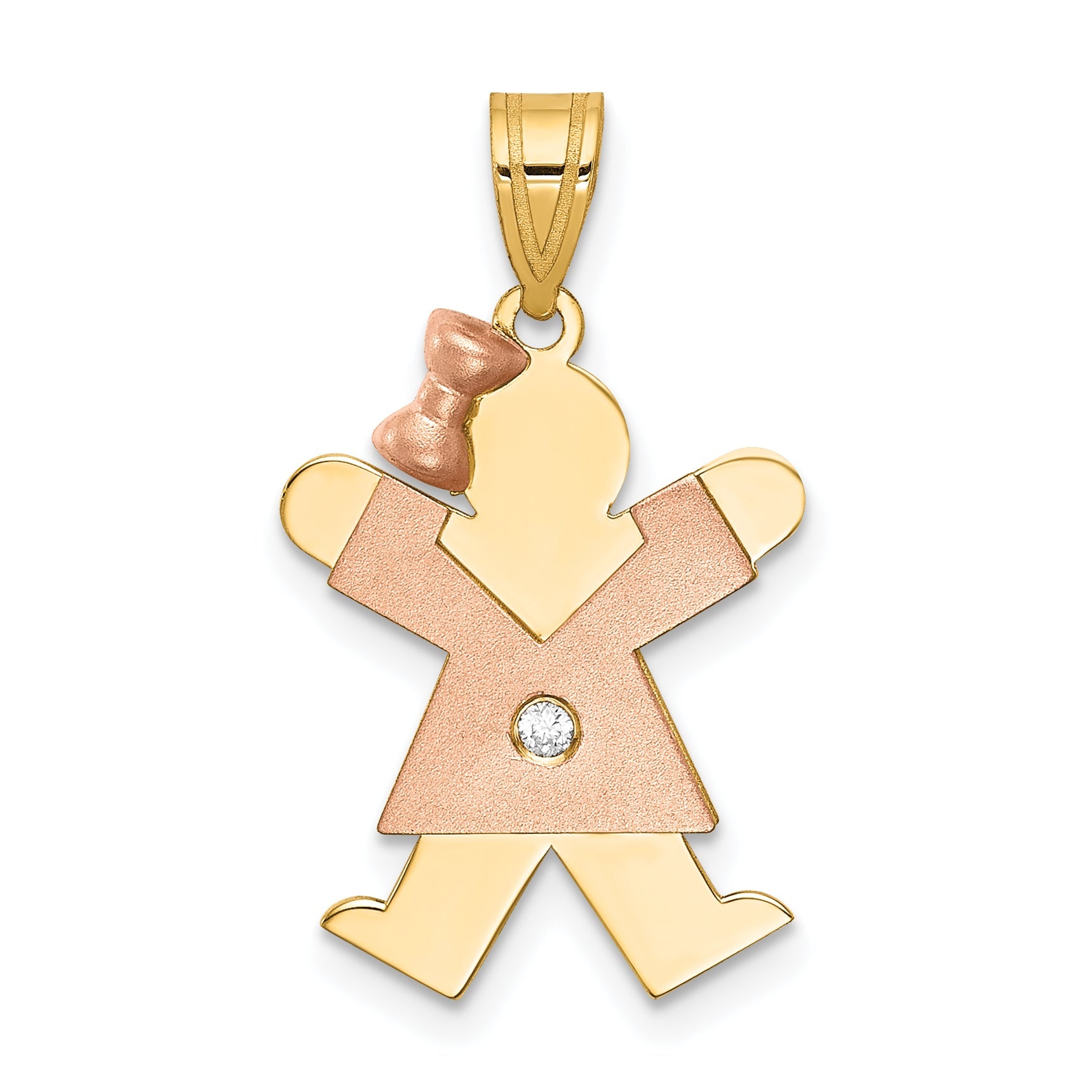 14K Bicolor Diamant-Anhänger für Kinder