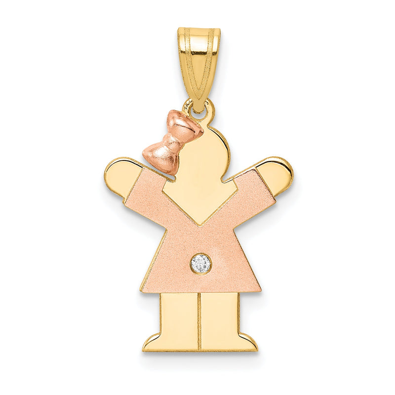 14K Bicolor Diamant-Anhänger für Kinder VS