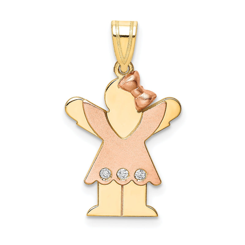 14K Bicolor Diamant-Anhänger für Kinder