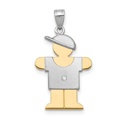 14K Bicolor Diamant-Anhänger für Kinder