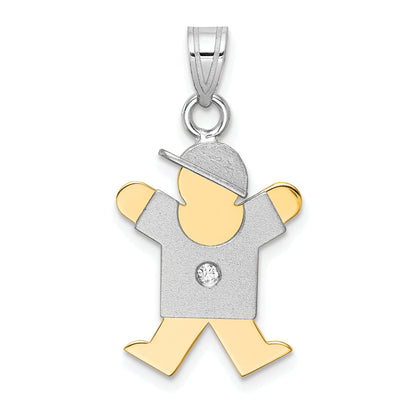 14K Bicolor Diamant-Anhänger für Kinder