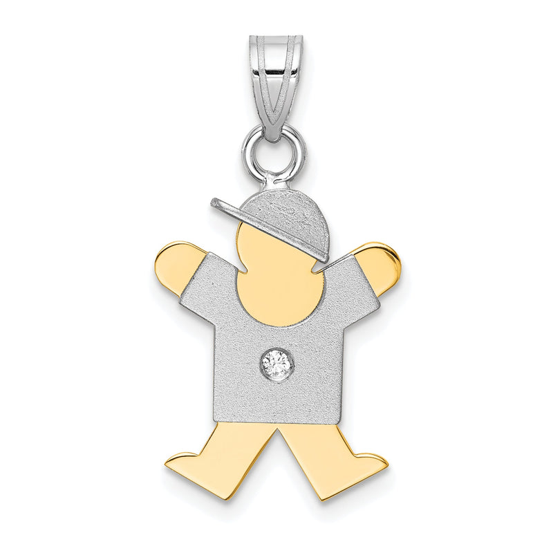 14K Diamant-Anhänger für Kinder in Bicolor