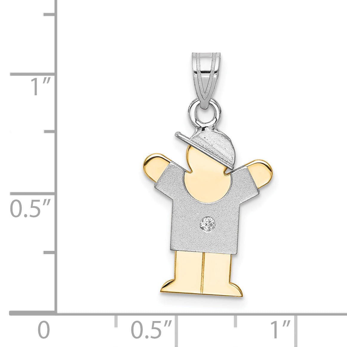 14K Bicolor Diamant-Anhänger für Kinder
