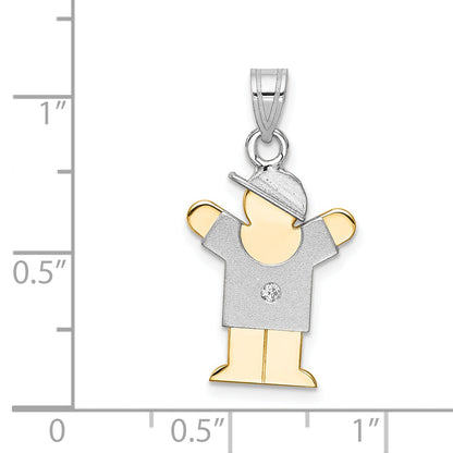 14K Bicolor Diamant-Anhänger für Kinder