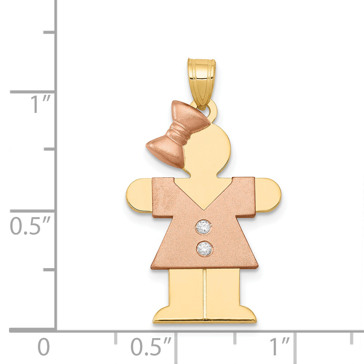 14K Bicolor Diamant-Anhänger für Kinder
