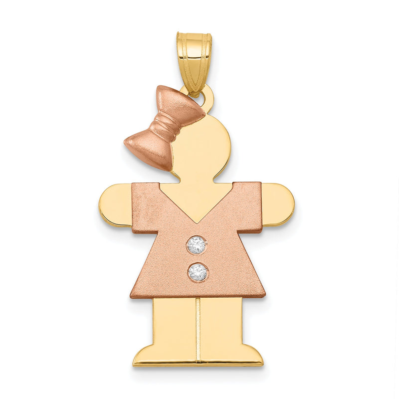 14K Bicolor Diamant-Kinderanhänger
