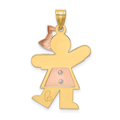 14K Diamant-Anhänger für Kinder in Bicolor