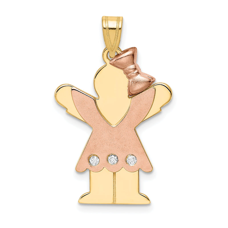 14K Bicolor Diamant-Anhänger für Kinder